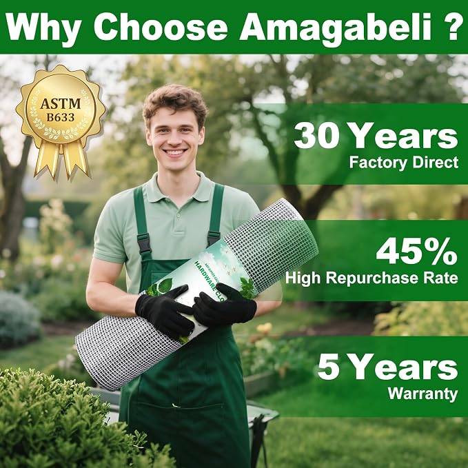 Amagabeli Hardware Cloth 8 inch x 25 ft 1/4 Inch Galvanized Wire Mesh Small Animal Barrier for Foundation Vents Fence Gaps Shed Bottom Chicken Coop Repair Rustproof Critter Blocker Screen DIY Craft