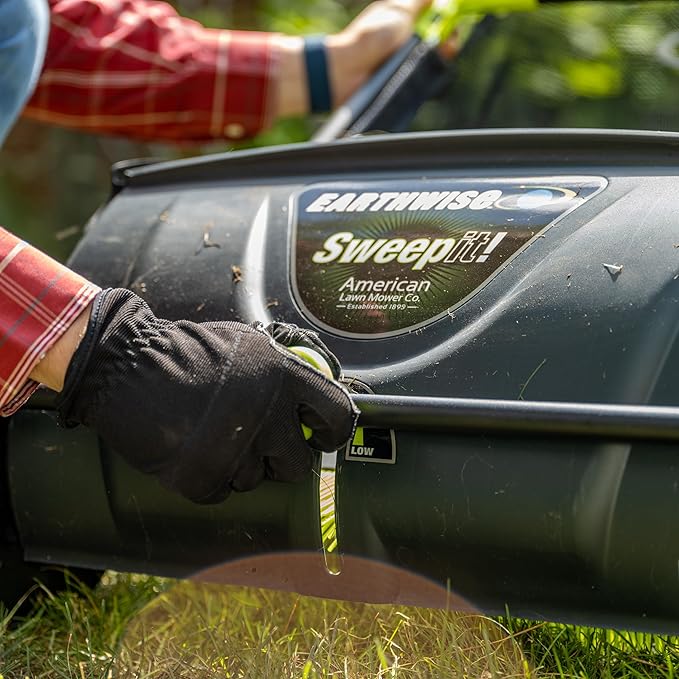 Earthwise LSW70021 21-Inch Width Leaf & Grass Push Lawn Sweeper, Black
