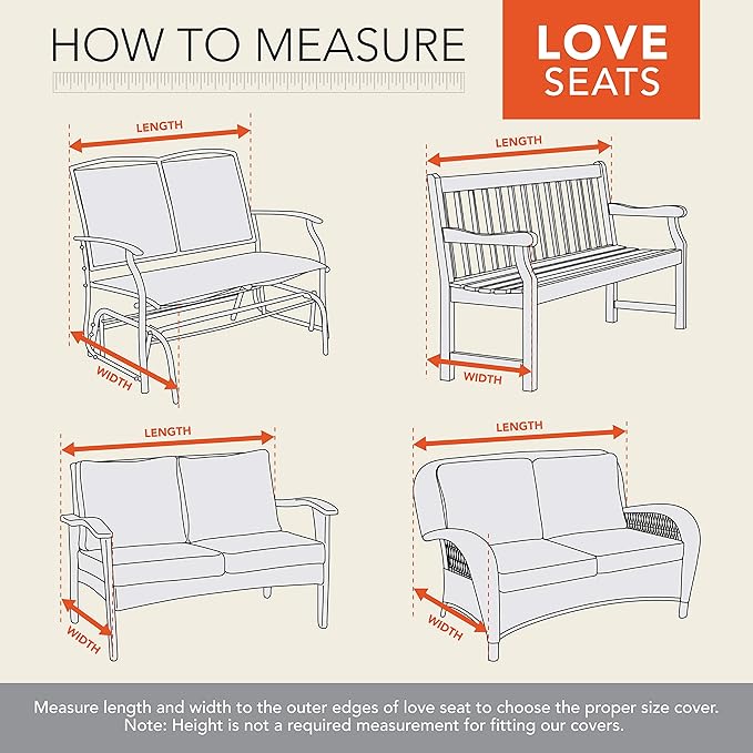 Modern Leisure Chalet Patio Loveseat Cover - Weather-Resistant Fabric - Outdoor Furniture Protection Perfect for Patio, Deck, and Porch - 66" L x 40" W x 39" H - Beige - 1-Pack