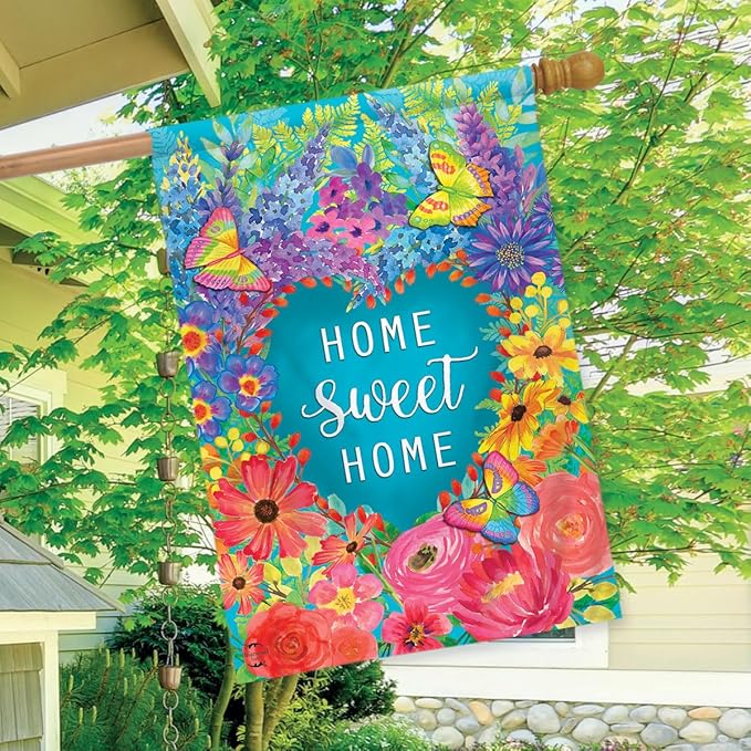 Briarwood Lane Floral Home Sweet Home Spring House Flag