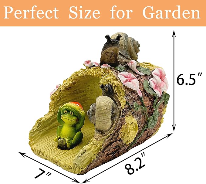 Teaeeno Frog Gutter Downspout Extension Decorations, 3''x4'' Downspout Extender Diverter Splash Block Sculpture Outdoor Decor, Animal Resin Statue Ornaments, for Garden, Lawn, Yard (Snail)