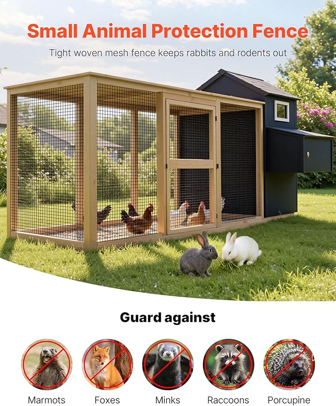 VEVOR Hardware Cloth 72 in x 50 ft, 1/2 in 19 Gauge Galvanized Wire Mesh Roll, Weather-Resistant Vinyl Coated Chicken Wire Fencing, Heavy Duty Welded Garden Plant Fencing for Rabbit Cage Snake Fence