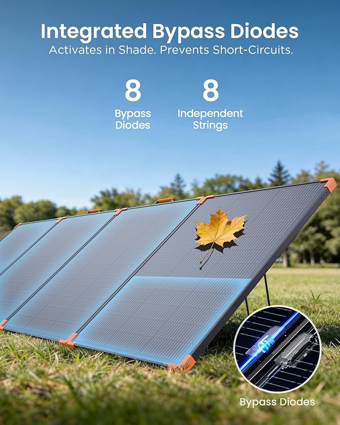 ZOUPW 350W Portable Solar Panel, N-Type 16BB 25% High Efficiency Foldable Solar Charger for Jackery/EcoFlow Delta/Anker Solix C1000/Bluetti,IP68 Waterproof OffGrid Power for RV Camping Power Backup