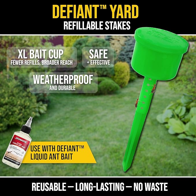 Catchmaster Defiant Reusable Extra-Large Outdoor Ant Traps for Yard (2 Pack), Ant Bait Stations for Liquid Ant Killer, Bait Not Included – XL Size Speeds Up Ant Elimination