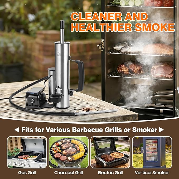 Cold Smoke Generator, 2026 Portable Electric Smoke Generator with Air Pump, Smoke Tube for Pellet Smoker, Cold Smoking Accessory for Cheese, Salmon, Adjustable Smoke Volume, Fits for Grills & Smokers