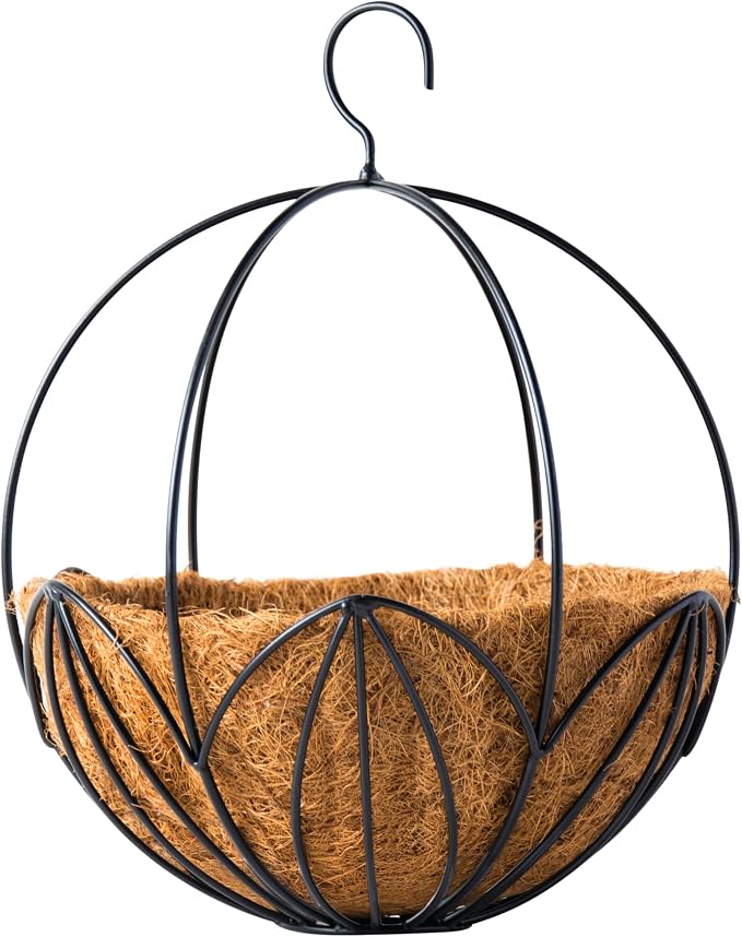 SuperMoss Leeds Sphere Black Metal 10" Hanging Basket