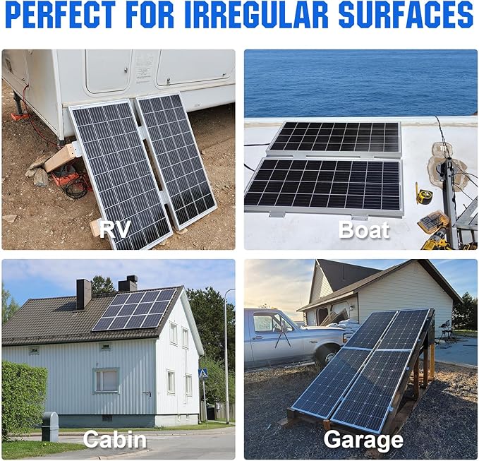 ECO-WORTHY 4 Units Solar Panel Mounting Brackets,Z Bracket Sets Lightweight Aluminum Corrosion-Free for RV, Trailer, Boat, Yachs, Wall and Other Off Gird Roof