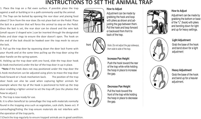 Faicuk Large Collapsible Humane Live Animal Cage Trap for Raccoon, Opossum, Stray Cat, Rabbit, Groundhog and Armadillo 32 x 11 x 13 Inch