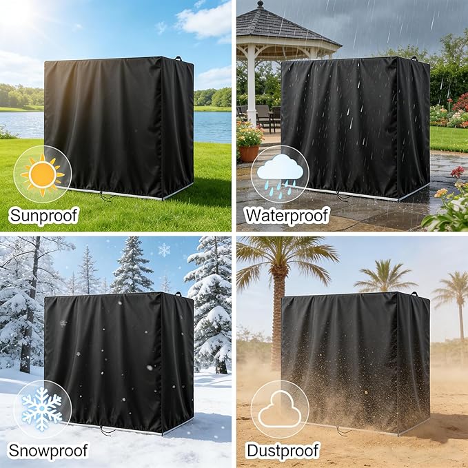 Kasla Storage Cabinet Cover, Outdoor Chest Storage Waterproof Cover, Weatherproof Cabinets Covers for Kitchen Patio Garden Backyard - 85"Lx55"Wx85"H