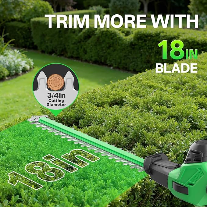 SOYUS 2-in-1 Pole Saw 8-Inch Cordless and 18-Inch Pole Hedge Trimmer, Pole Saw for Tree Trimming with 2x 3.0Ah Battery & Charger, 15-Foot Max Reach Pole Chainsaw with Multi-Angle, Auto Oiling