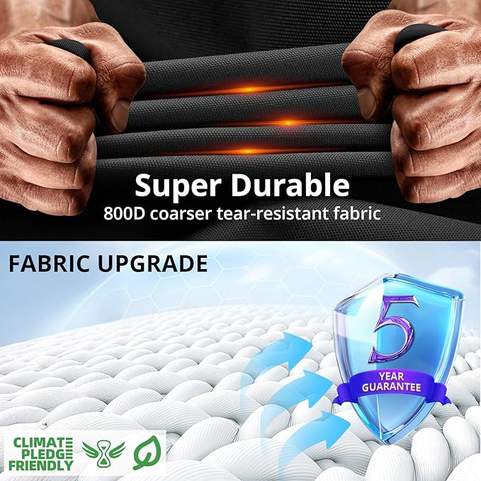QH.HOME 550D 21.5 Ft Pool Covers for Above Ground Pools[Upgraded Tear-Proof & Windproof] wth Pre-Installed Dual-Rachet and Rope,Pool Covers for Above Ground Pools-Snug Fit & Waterproof Protection