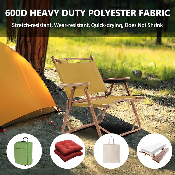 Waterproof Canvas Fabric by The Yard 58inch 600D Upholstery Material Polyester Fabric Outdoor Water Resistant Fabric for Sewing Chair Patio Cushion Purse Bag Interior, 15 Yard Army Green