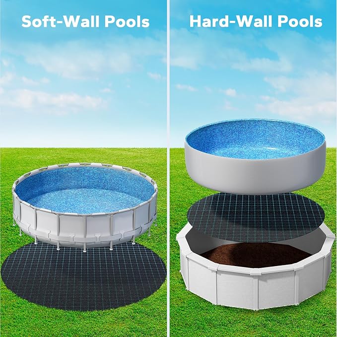 POOLHACKER 12' x 18' Oval Pool Liners for Above Ground Swimming Pools, Durable Geotextile Material, Easy to Install, Extends Life to The Line, Under Pool Padding