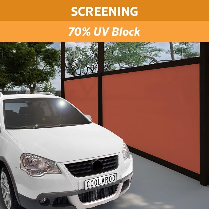 Coolaroo 70% UV Block Prvacy & Screening Fabric - Breathable Fence Cover for Patio, Balcony, Pool, and Play Area, Tear Resistant Windscreen, 6ftx15ft Roll, Terracotta