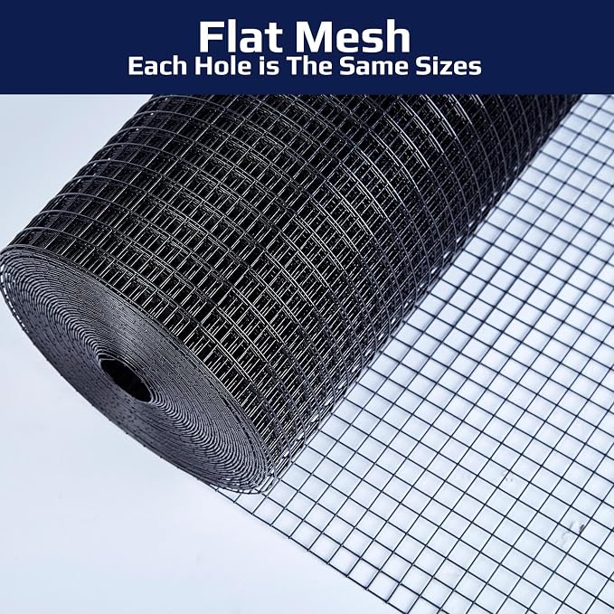 Black Hardware Cloth 1/2 inch Mesh 72'' x 50' 19-Gauge, Chicken Wire Mesh, Welded Wire Fencing, Chicken Wire Fencing, Rodent Wire, Garden Fence, Tree Guard, Wire Mesh Fencing
