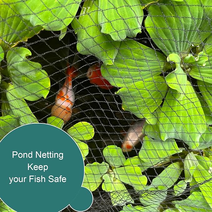 Bird Netting for Garden, 49 x 49FT Heavy Duty Anti Bird Netting Mesh with Ties and Landscape Staples for Vegetable, Fruit Trees & Other Plants, Lasting Against Birds Squirrels and Poultry, Black
