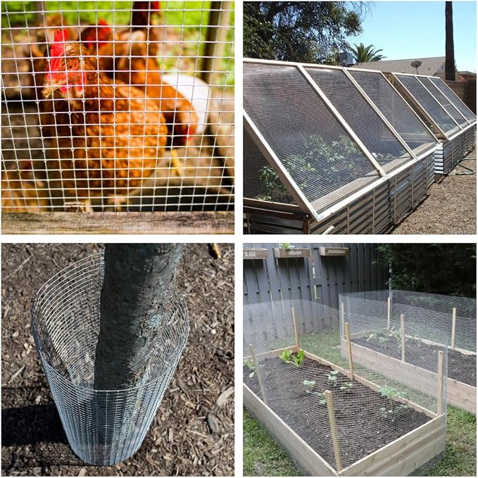 Hardware Cloth 48 inch x100 ft 3/4 inch Chicken Wire Fencing，19 Gauge Hot-Dip Galvanized Wire Mesh Rolls, Welded Wire,Fencing Rabbits Wire Fence,Snake Fence，Gopher Wire,Chicken coop Wire.