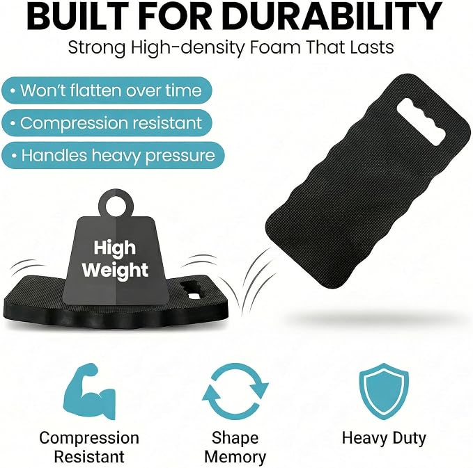 Gardenised Extra Thick Foam Kneeling Pad for Gardening and Exercise Soft Comfortable Knee Cushion Mat for Floor Work Yard Tasks and Home, Set of 2 Small Black