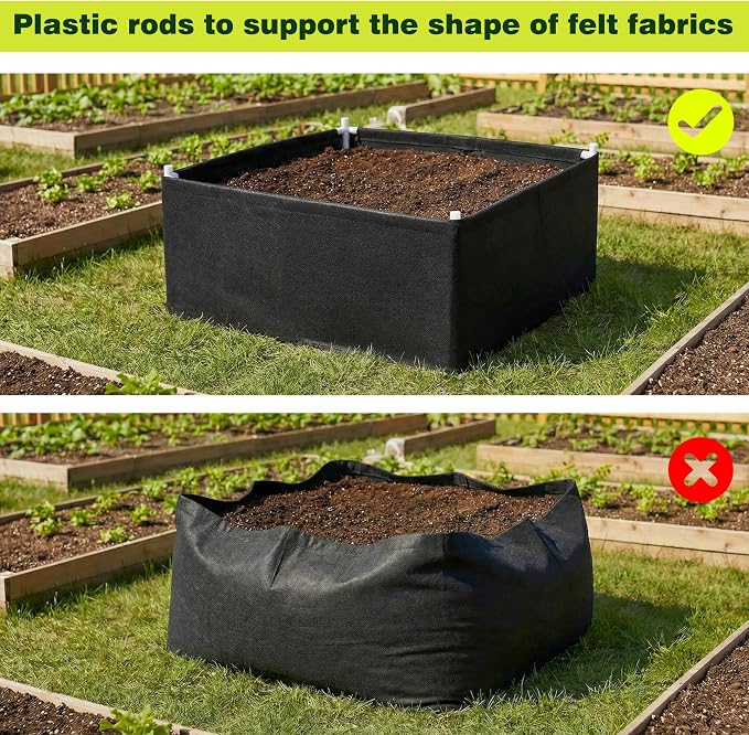UNIFAMILY 2X2X1 FT Fabric Raised Garden Bed Kit, Breathable Raised Garden Bed with Cover, Garden Beds Outdoor with Plant Protection Mesh Netting for Vegetable, Flower, Herbs and Strawberry