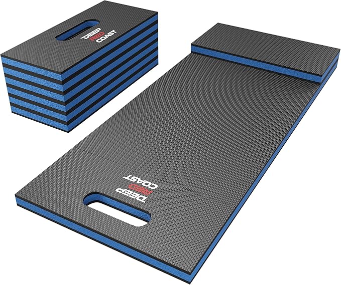Foldable EVA Utility Mat with Handle & Strap, 47" × 15.8" High Density EVA Foam Kneeling Pad for Garage Work, Workshop Repair, Yard Tasks, Gardening