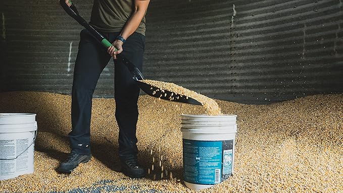 Hooyman Scoop Shovel with Lightweight Aluminum Head Construction, Ergonomic No-Slip H-Grip, D Handle, and Fiberglass Core for Moving Feed, Gardening, Land Management, Yardwork, Farming, and Outdoors