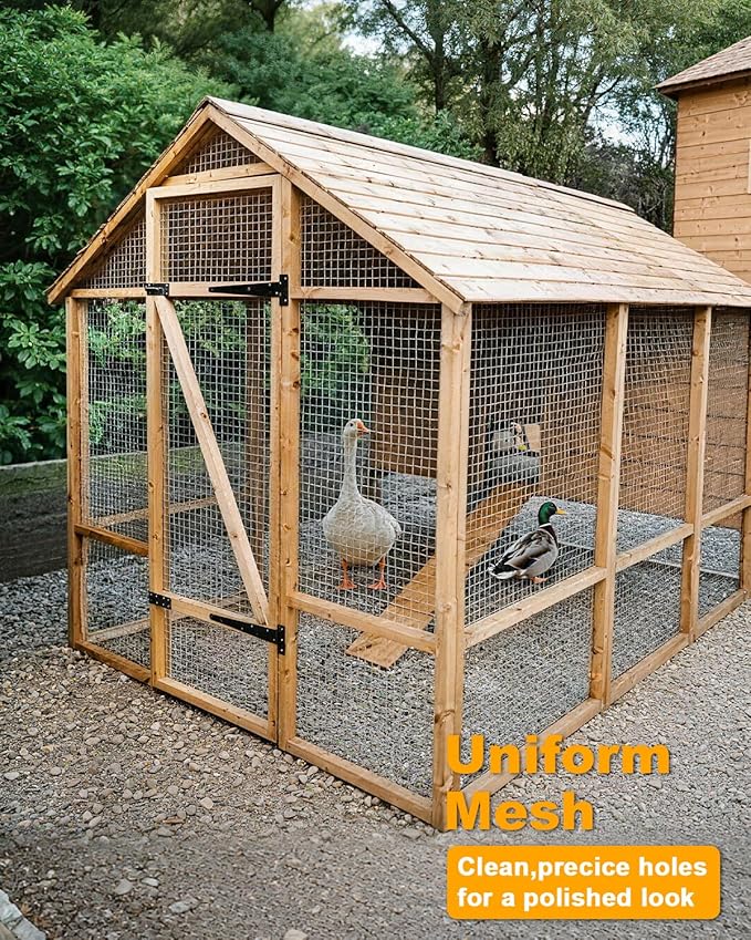 48in x 100ft Hardware About 1/2 inch Hot-Dip Galvanized Welded Chicken Wire Fencing - 23 Standard Steel Wire Mesh for Garden, Chicken Coop, Rabbit Cage, Rodent Poultry Enclosures & Predator Protection