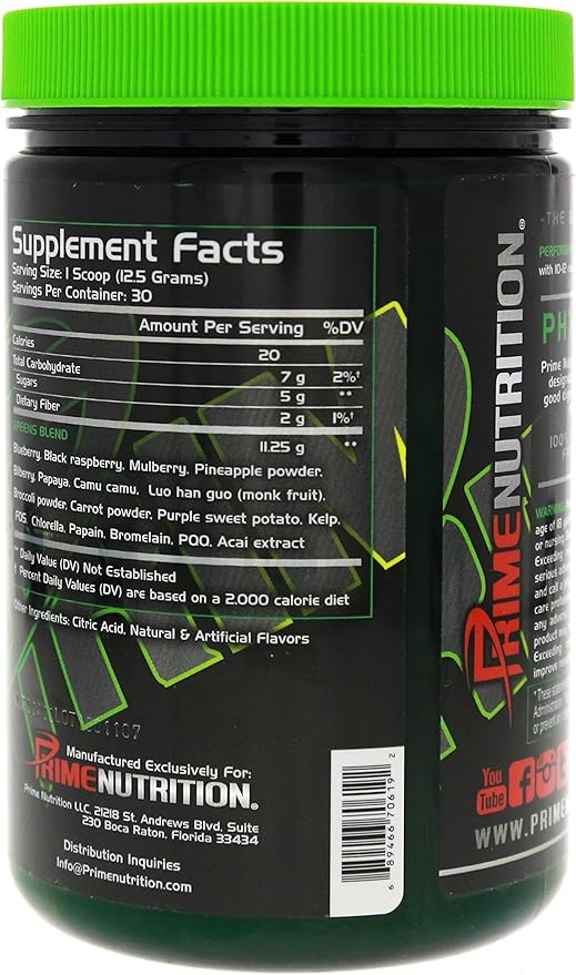 Phytoform | Fruits & Greens | Prime Nutrition | 375g | 30 Servings (Kiwi-Strawberry)