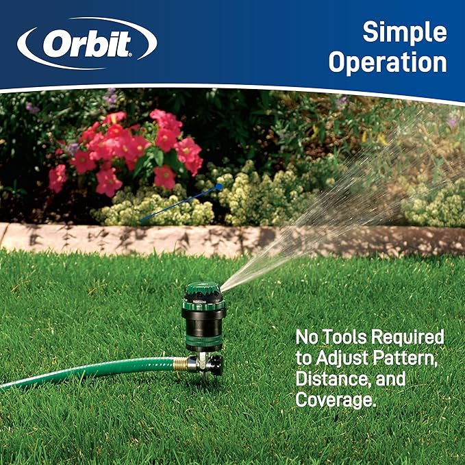2-Pack Orbit 58573N H2O-Six Gear-Drive Sprinkler on Metal T-Spike