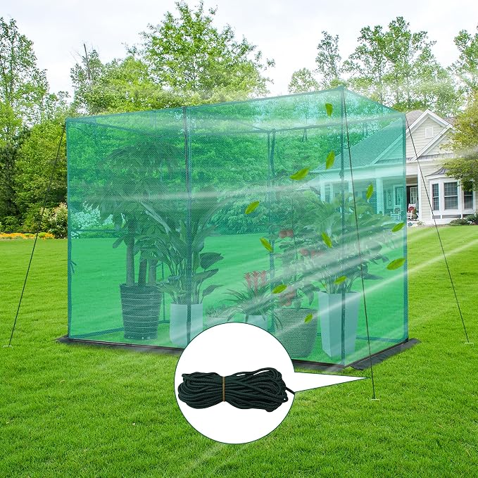 Crop Cage Plant Protection Tent 4 x 8 x 6 Feet, Easy to Install Protection Garden Cages, Crop Cages with Storage Bag Suitable for Garden Patio Lawn