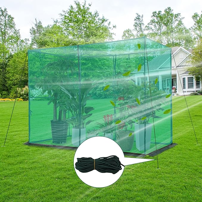 Crop Cage Plant Protection Tent 6.5 x 10 x 6.5 Feet, Easy to Install Protection Garden Cages, Crop Cages with Storage Bag Suitable for Garden Patio Lawn