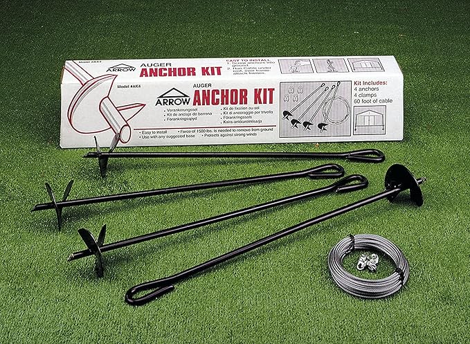 Arrow Shed AK4 Earth Anchor Kit, Black