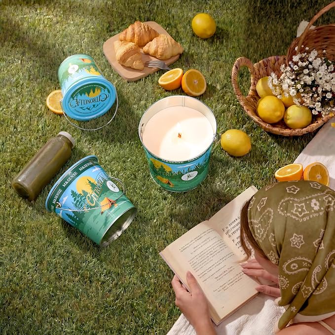 M&SENSE Citronella Candles Outdoor, Citronella Eucalyptus Scented Candle 19.4 oz,Eucalyptus Lemongrass Candle Outdoor,Lemongrass Summer Citronella Candles for Patio Camping, 120 Hours Burn