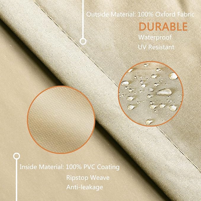 Patio Furniture Covers,Outdoor Furniture Cover Waterproof,Patio Furniture Set Covers for 4 Piece Outdoor Conversation Set,Patio Covers Set (Beige)