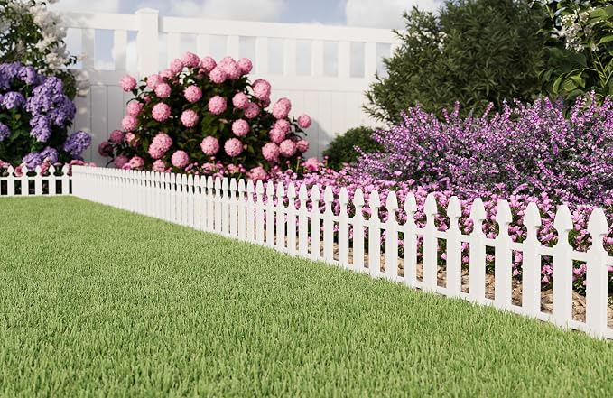 EasyFlex 24.9' Picket Border Fence Kit, White