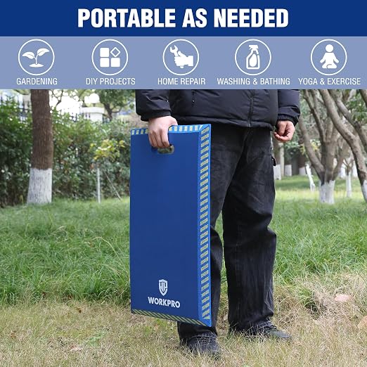 WORKPRO Extra Thick Kneeling Pad, Soft NBR Foam Knee Cushioning, Extra Large Foam Kneeler Mat for Auto-Repair, Gardening, Workout Supplies, 28 x 16 x 1.2in, Blue