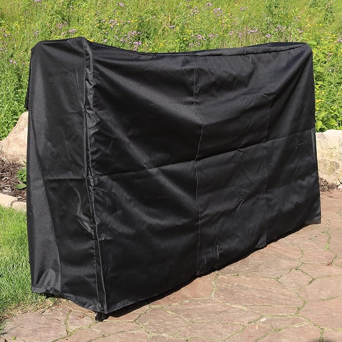 Sunnydaze Indoor/Outdoor 6-Foot Decorative Firewood Log Rack with Black Heavy-Duty Weather-Resistant PVC Cover