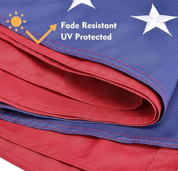 American Flag for Outside 3x5 FT, Deluxe Heavy Duty Spun Polyster, TearProof and Waterproof Super Tough Series, All Weather High Wind USA US Flag with Embroidered Stars, Sewn Stripes, Brass Grommets