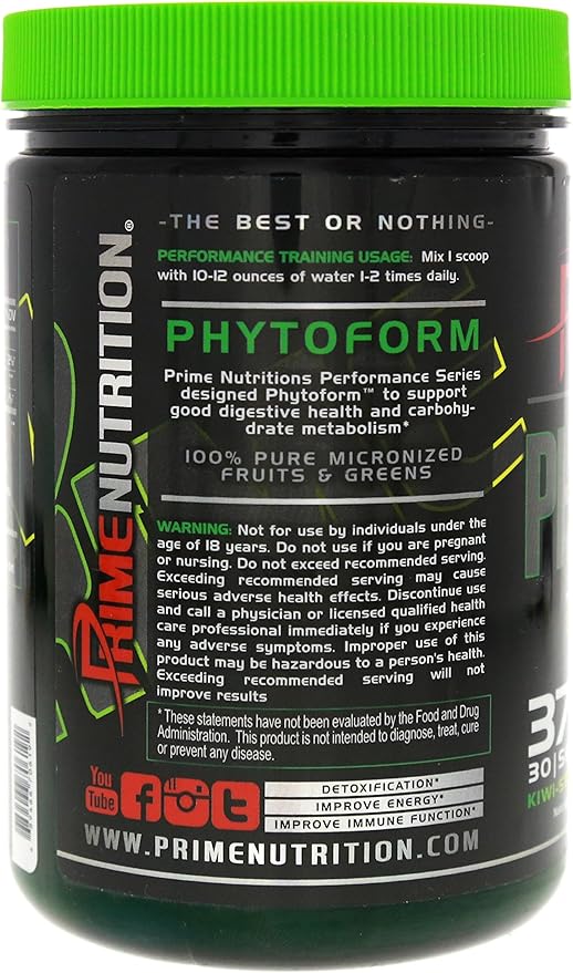 Phytoform | Fruits & Greens | Prime Nutrition | 375g | 30 Servings (Kiwi-Strawberry)