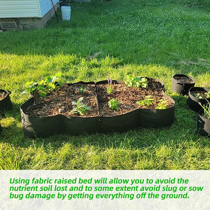 CJGQ Fabric Raised Garden Bed, 2Pack 8 Grids Plant Grow Bags, 3x6FT Breathable Planter Raised Beds for Growing Vegetables Potatoes Flowers, Rectangle Planting Container for Outdoor Gardening