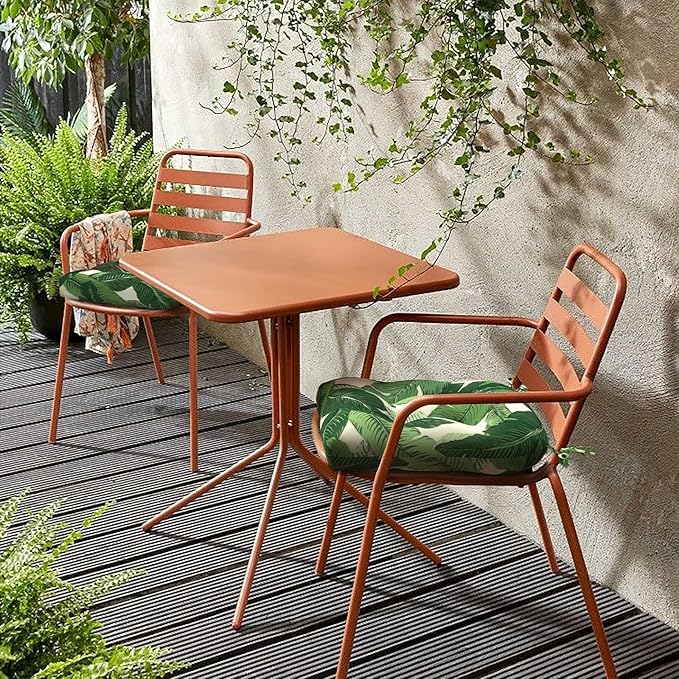 LVTXIII Outdoor Seat Cushions Seasonal Tufted Chair Cushions, Patio Chair Pads for Dining Chairs, Office Armchairs and Garden Furniture Decoration (Round Back, 19”x19”x4”, Swaying Palms Green, 2 Pack)