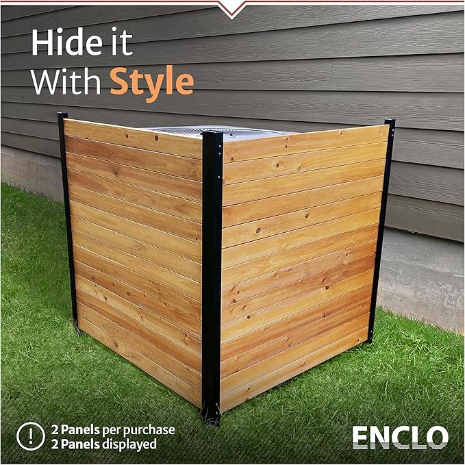 42in H x 38in W (2 Panels) No Dig Enclo Richmond Cedar Wood Privacy Screen, Ideal Outdoor Privacy Wall, Pool Equipment Enclosure, Trash Can Enclosures, Air Conditioner Fence, EC18008