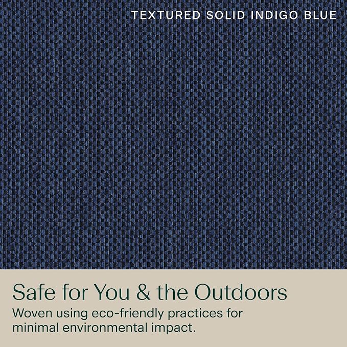 Honeycomb Outdoor Chaise Lounge Cushion for Patio Furniture, Water & Fade Resistant, Removable Cover, 24 x 73, Heritage Textured Solid Indigo Blue