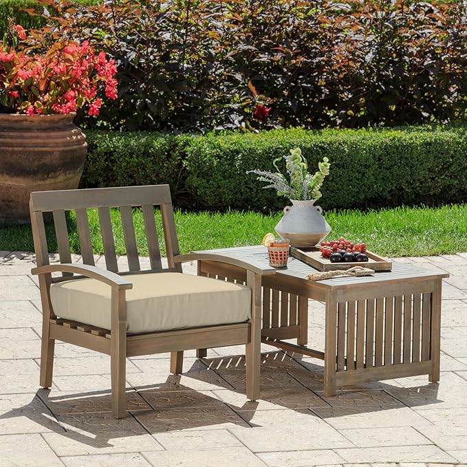 Arden Outdoor Deep Seat Bottom Cushion, 24 x 24, Rain-Proof, Fade Resistant 24 x 24, Tan Leala