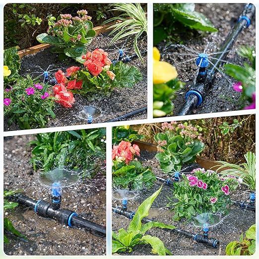 HIRALIY Raised Bed Drip Irrigation Kit Large, DIY Garden Grid Watering System, Garden Irrigation System, for Flower Bed up to 4 x 8FT
