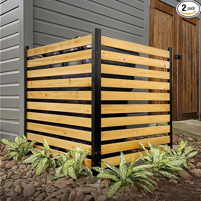 42in H x 38in W (2 Panels) No Dig Enclo Charleston Cedar Wood Privacy Screen, Ideal Outdoor Privacy Wall, Pool Equipment Enclosure, Trash Can Enclosures, Air Conditioner Fence, EC18009
