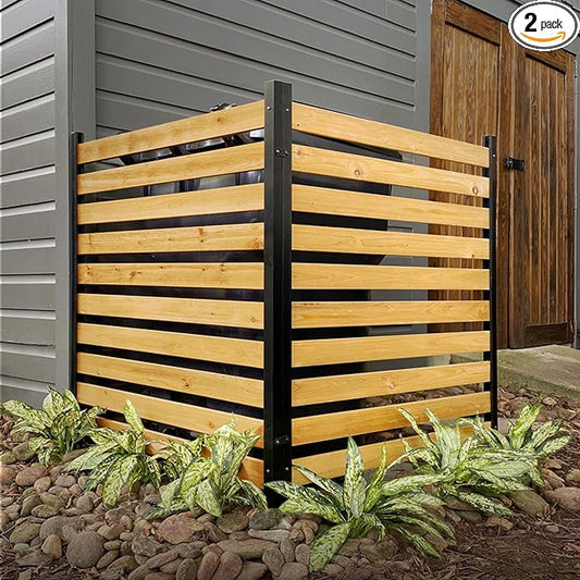 42in H x 38in W (2 Panels) No Dig Enclo Charleston Cedar Wood Privacy Screen, Ideal Outdoor Privacy Wall, Pool Equipment Enclosure, Trash Can Enclosures, Air Conditioner Fence, EC18009