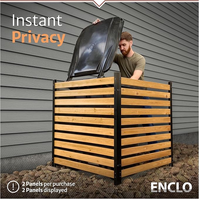 42in H x 38in W (2 Panels) No Dig Enclo Charleston Cedar Wood Privacy Screen, Ideal Outdoor Privacy Wall, Pool Equipment Enclosure, Trash Can Enclosures, Air Conditioner Fence, EC18009