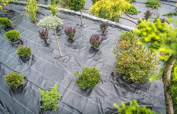 3FT x 50FT Premium Heavy Duty PP Woven Weed Barrier Landscape Fabric, 3.2 OZ Weed Control Mat, Driveway Fabric, Included (10 Set U-Staples & Plastic Peds Free)