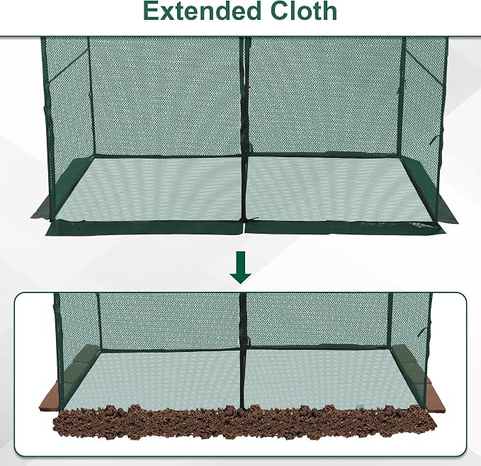 Large Mesh Crop Cage Plant Protection Tent 4 x 8 x 6 Ft, Easy to Install Protection Garden Cages, Crop Cages with Storage Bag Suitable for Garden Patio Lawn