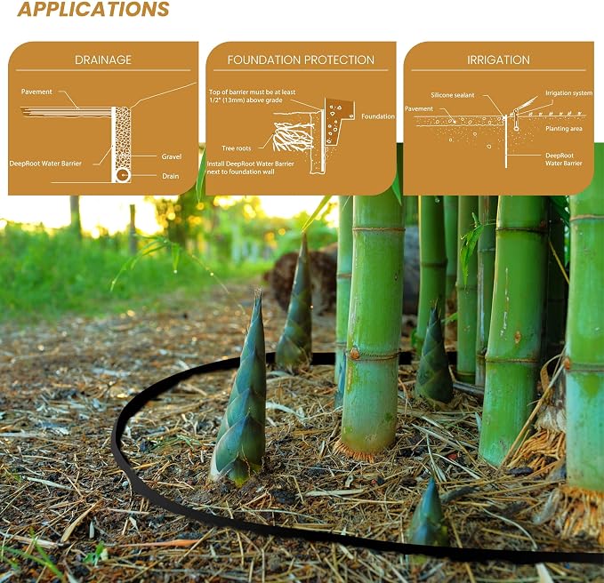 DeepRoot WB 24/40-300 Water/Bamboo Barrier Roll, 24” x 300’, 40 mil. Thickness, Black